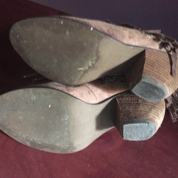 Not Rated Brown Fringe Booties size 7 - Picture 3 of 5